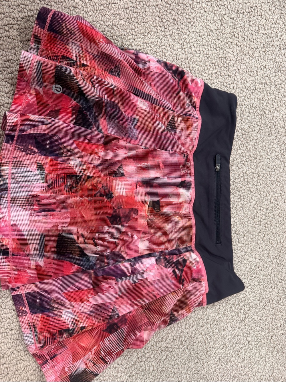 lululemon athletica Pink Multi-Print Athletic Skort with Black Waistband - Picture 2 of 3